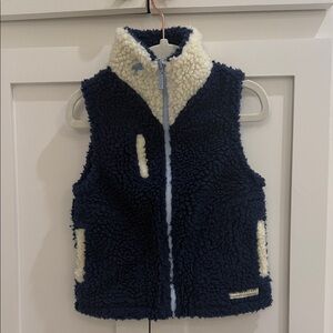 The Beaufort Bonnet Company Blue and Cream Sherpa Vest 2T